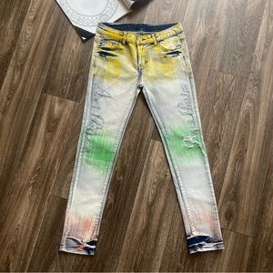 Hand Painted Crystal Pattern Jeans Size M